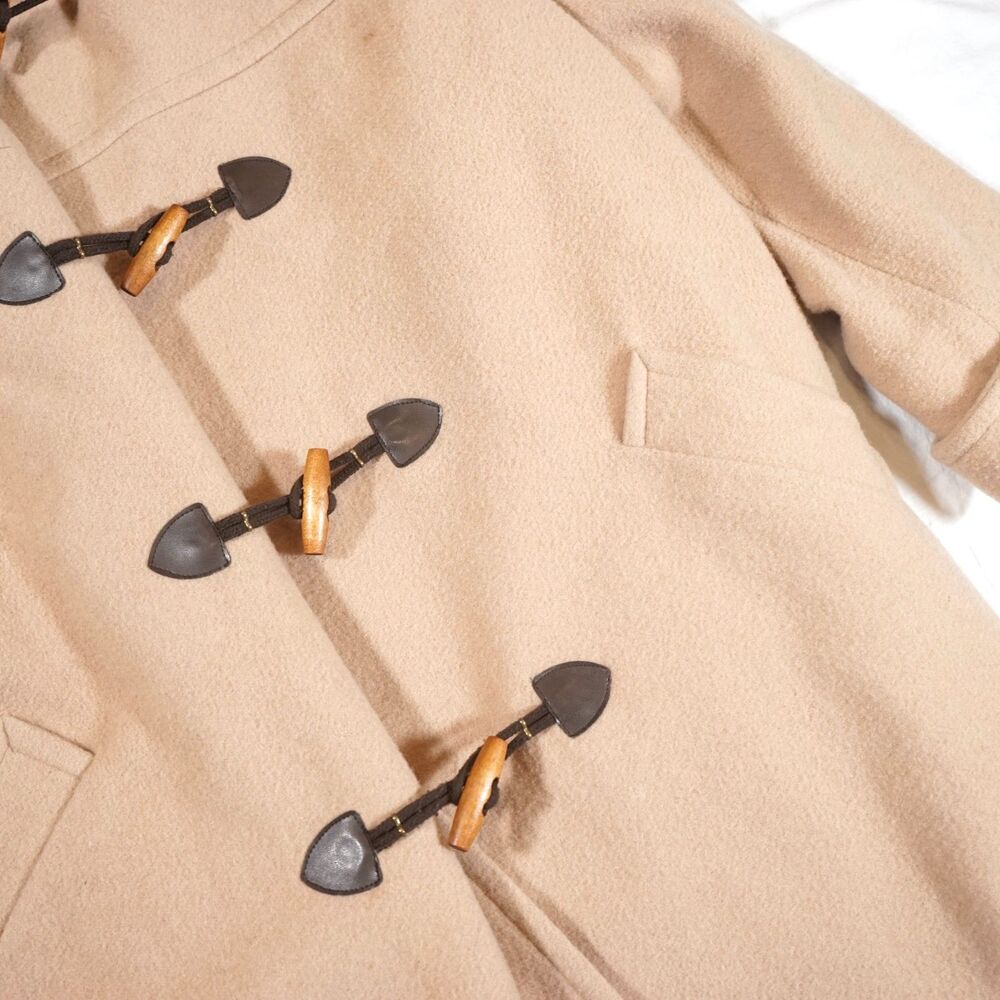 J.G. Hook Vintage Camel Wool Duffle Coat Tan Size 24W - Picture 4 of 9